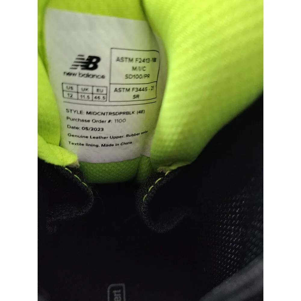 New Balance Calibre Men's Composite Toe Side Zip Boots, Black Size 12 EU 46.5